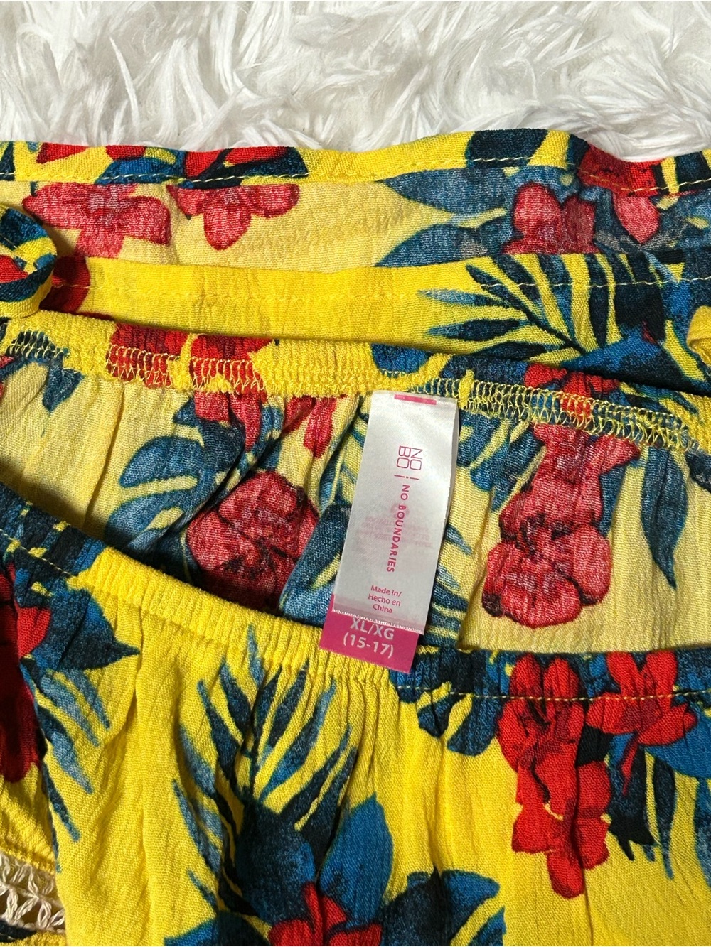 Yellow Floral Off-Shoulder Ruffle Top - Picture 8 of 8